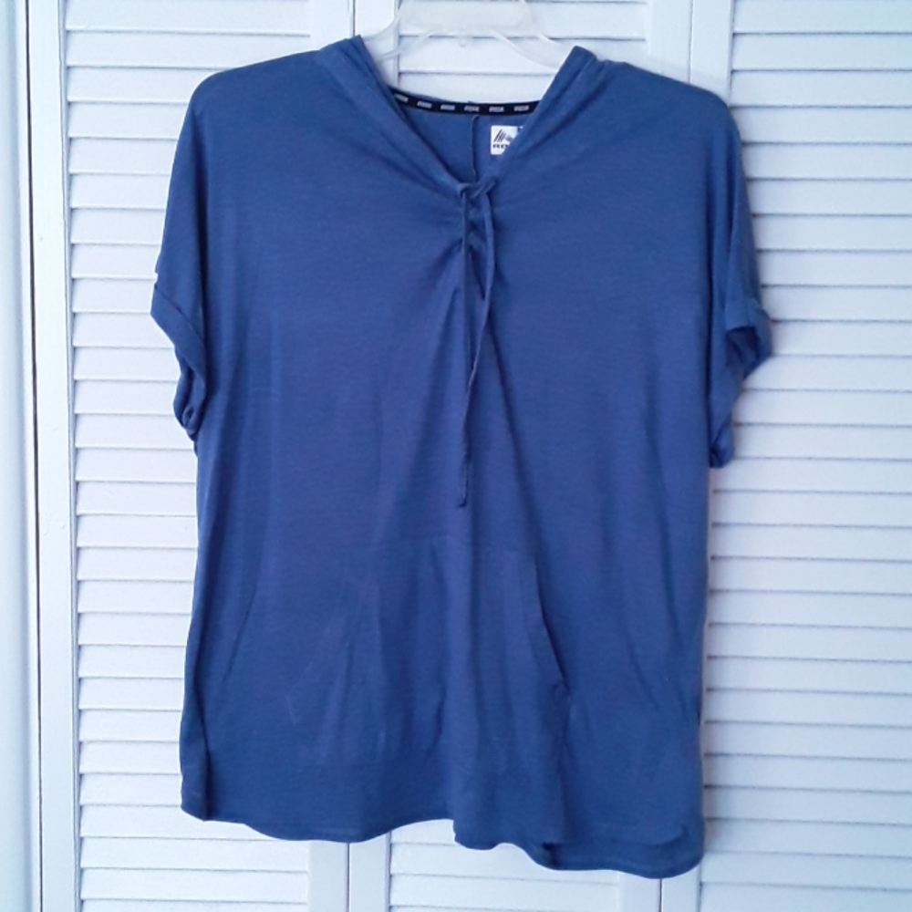 RBX Short Sleeve Hooded Tunic in Blue